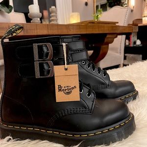 Womens Dr. Martens 1460 8-Eye Bex Buckle Boot - Black